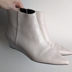 Calvin Klein Gael 9.5 Leather Wedge Booties
